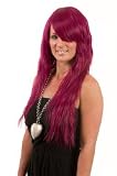 Avril Lavigne Style Long Fuschia Crimped Wig | Pink Wavy Rock Chick Hairstyle