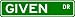 GIVEN Street Name Sign ~ Family Lastname Sign ~ Gameroom, Basement, Garage Sign