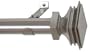Window Curtain Rod / Drapery Rod 18 Inch - 48 Inch Stacked Sq. Nickel