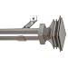 Window Curtain Rod / Drapery Rod 18 Inch - 48 Inch Stacked Sq. Nickel