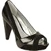 Carlos by Carlos Santana Women's Flair Suede Shoes,Black Kid Suede/Patent,8 M