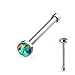 Inspiration Dezigns 20G Opalite Flat Top 316L Surgical Steel Nose Stud (Sold Individually)