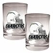 San Diego Chargers 2 Piece Rocks Glass Set (Helmet Logo)