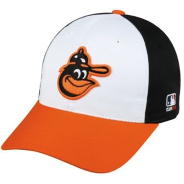 MLB Cooperstown ADULT Baltimore ORIOLES Wht/Orng/Blk Hat Cap Adjustable Velcro TWILL Throwback