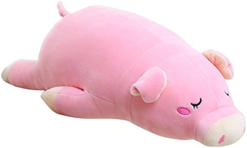 Lanshowed 27.5" Super Soft Sleeping Pig Plush Stuffed Animals Pillow - Pink