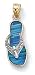 14k Two-Tone Blue Created Opal Flip-Flop Diamond Accent Pendant - JewelryWeb
