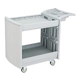 ~:~ SAFCO PRODUCTS ~:~ Two-Sided Utility Cart, Two Shelves, 400lb Cap, 45 x 22-7/8 x 37-1/4, Lt Gray