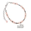 Silver "Big Sister" Pink Czech Glass Beaded Charm Bracelet [Jewelry]
