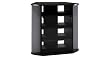 Black and Metallic Silver TV Stand Black/Metallic Silver