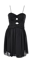 Cutout Chiffon/Polyester Short Spaghetti Strap Evening Dress/Prom Dress 