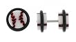 Fake Acrylic Plugs - Baseball on Black - 16g Wire - 8mm/0g - Sold as a Pair