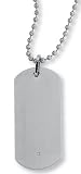 STEL Stainless Steel Dog Tag with Diamond Accent. 24