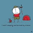 Fishboy 'I went camping and burned my wiener' t-shirt Blue