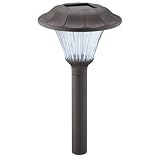 Malibu Solar White Nichia LED Outdoor Plastic Garden Lights, Dark Rust with Fluted Glass Globe 4 Pack #LZ2006DR4