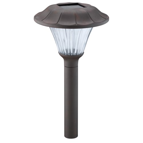 Malibu Solar White Nichia LED Outdoor Plastic Garden Lights, Dark Oxide Fluted Glass 4 Pack # LZ2006DR4 Globe