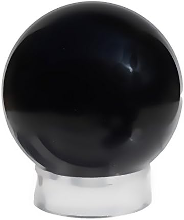 Black Obsidian Sphere Round w/ Stand 2 1/4 Inch