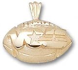 Tennessee Volunteers Solid 10K Gold ''VOLS'' Football Pendant