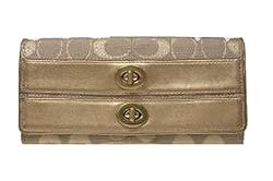 Coach Bonnie Signature Lurex Slim Envelope Wallet Clutch Bag 42787 Gold