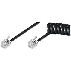 Wentronic 4P4C Telefonh�rer-Spiralkabel (2x Modularstecker RJ10) 7 m schwarz/schwarz