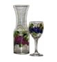 ArtisanStreet's 5-piece Grape Wine Set Includes Carafe with 2 Matching Goblets & Coasters. Hand Painted, Signed