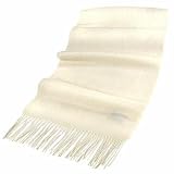 Basile Extra-Soft Cream White Cashmere Long Scarf