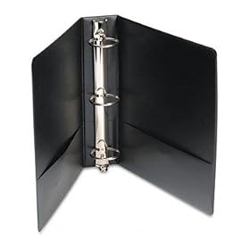 Basic Vinyl Round Ring Binder With Label Holder, 2 Capacity, Black
