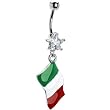 Italy Flag Dangle Belly Ring