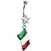 Italy Flag Dangle Belly Ring