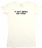 It Ain't Gonna Lick Itself Women's Tee Shirt Medium-White Babydoll (petite fit)