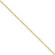 10-karat-gold 2mm Diamond Cut Rope Chain Bracelet 9"