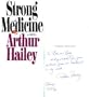 Arthur Hailey Autographed / Signed Strong Medicine" Book"