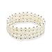 Bridal White Button Pearl Stretch Bracelet 3 Rows title=