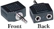 2 x 3.5mm Stereo Female / 3.5mm Stereo Male Adaptor