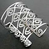 Designer Style Silver-Toned Wide Cuff Bracelet