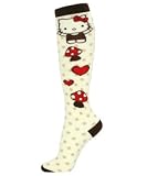Loungefly Sanrio Hello Kitty Beige & Brown Mushroom Knee High Socks