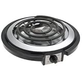 Rival SB110 Single Burner Hot Plate, Chrome and Black