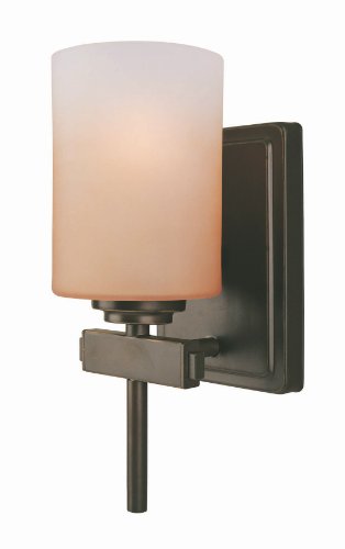 Lite Source LS-16701 Bess 1-Lite Wall Lamp, Dark Bronze with Amber Glass Shade