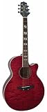Jasmine ES450C NEX Cutaway Acoustic-Electric Guitar with Free Hardshell Case - Red Quilt