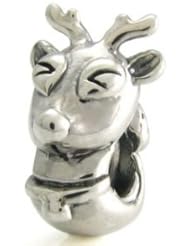 Baby Reindeer 925 Sterling Silver Authentic Ohm Christmas Charm Bead fits European Charm Bracelet