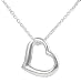 Sterling Silver Polished Finish Heart Necklace