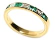 18k Yellow Gold Natural Emerald & Diamond Ring Size 6 Ct.tw 0.55