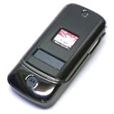 Verizon Alltel CDMA Motorola Krzr K1m Premium Transparent Smoke Crystal Snap On Case Cover with Removable Ratcheting Belt Clip