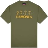The Ramones - Four Heads Distressed Specialty Products T-Shirt, L - Military Green
