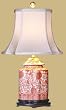 Classic Traditional Formal Quality Lighting - 22" Porcelain Coral Scallops Jar Oriental Style Fine Table Lamp