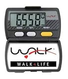 PRO pedometer, grey with alligator clip - 3 functions(steps, mileage,activity counters)