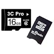 3C Pro 16GB 16G microSD microSDHC Card Class 6 with Memory Stick Pro Duo Adapter MSPD - 3C_TF16G_C6_8A - Bulk