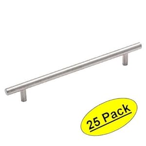 Cosmas 305-128SN Satin Nickel Cabinet Hardware Euro Style Bar