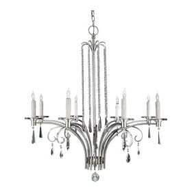 Quoizel RAK5008IS Annika 38-1/2-Inch Chandelier with 8-Lights, Imperial Silver