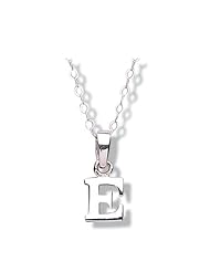 Jo For Girls sterling Silver Letter E Pendant on a 14 Inch Chain