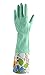 Kobwa(TM) Single Layer Wide Mouth Rubber Gloves Antiskid Household Laundry Dishwashing Gloves,Cyan With Keyring